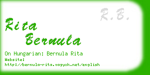 rita bernula business card